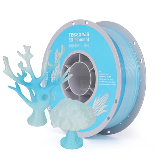 Image of TECSONAR Crystal Rainbow PLA 3D Printer Filament, 1KG Spool(2.2lbs) 1.75mm PLA Fast Color Change 3D Printing Material,Gradient Filament for Most FDM 3D Printers,White Blue