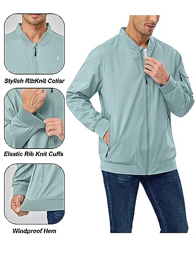 Image of Little Donkey Andy Men's Lightweight Bomber Jacket Causal Fashion Flight Windbreaker Fall Spring Outdoor Coat
