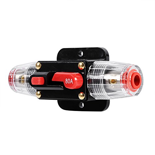 Portafusibles 50Amp -100Amp Restablecimiento del Disyuntor Portafusibles Coche Barco Fuse Holder Waterproof 12-24V Nuevo(80A)