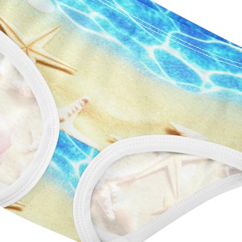 Aesthetic Toddler Underwear Custom 2t Cotton Girl Panties Cute Starfish Shells Blue Beach Kids Undies Briefs4