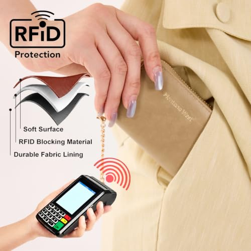 Image of Montana West RFID Blocking Small Credit Card Holder Wallet for Women with Zipper Soft Compact Women's Wallet Gift Idea