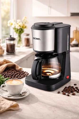 Image of 1000W Drip Coffee Maker Machine | 1.0L (10 Cups) Capacity | 1 Year Warranty | Anti-Drip Function | Transparent Water Level Indicator | LED Power Indicator | Home & Office Use