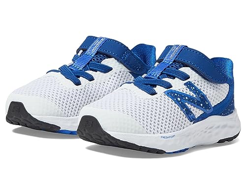 Image of New Balance Kid's Fresh Foam Arishi V4 Hook & Loop Running Shoe, White /Night Sky /Marine Blue, 4 XW Infant