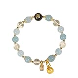 Five Elements Feng Shui Bracelet for Women – Crystal Beaded Energy Bracelet with Imperial Palace-Style Gold-Swallowing Beast, Good Luck, Wealth & Positive Energy (Water)