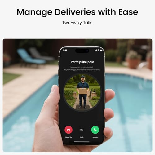 aosu Video Doorbell Wireless, 2K HD Doorbell Camera Wireless,Battery-Powered Doorbell Camera,2.4GHz Wi-Fi,Human Detection,180-Day Battery Life,Video Calling,Voice Changer,Work with Alexa - Image 3