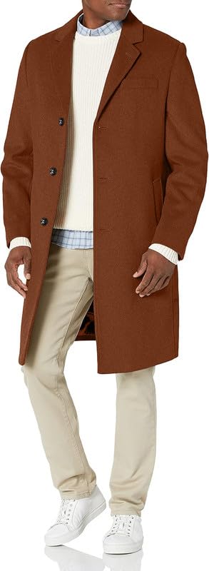 Image of LONDON FOG Men's Top Coat - Classic Fit Winter Coat, Signature Wool-Blend Men's Overcoat, (Regular & Big-Tall Sizes)
