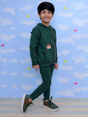 Image of The Mom Store Kids Sweatshirt With Joggers Set| Cotton With French Terry | Cute Prints | Warm | For Boys & Girls | Trendy Winter Sets For Kids | Hoodie And Sweatpant Set
