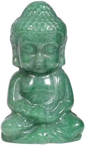 mookaitedecor Aventurine Verte Figurine de Bouddha en Pierre scul...