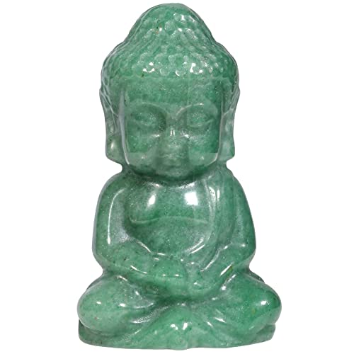 Figura Budista Meditación de Aventurina Verde 1.9 pulg
