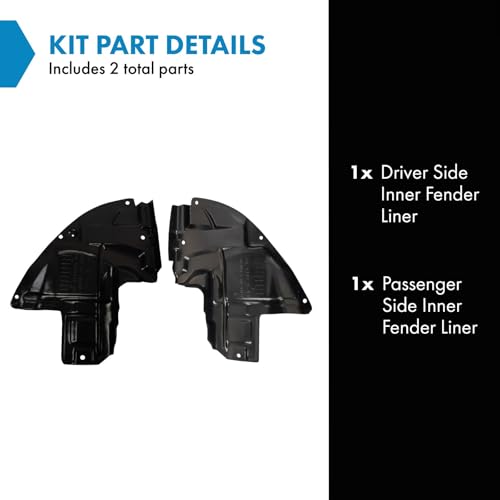 Image of TRQ Inner Fender Liner Set Compatible with 2010-2015 Mazda CX-9 MA1250114 MA1251114