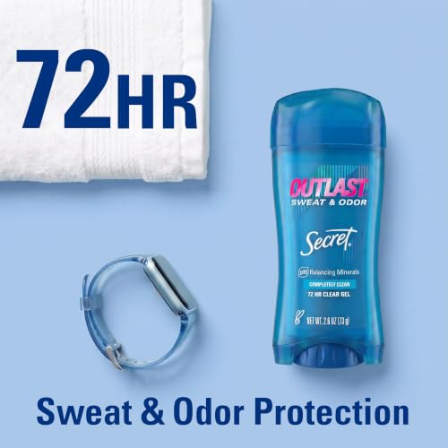 Image of Secret Outlast Completely Clean Scent Women's Clear Gel Antiperspirant & Deodorant 2.6 oz