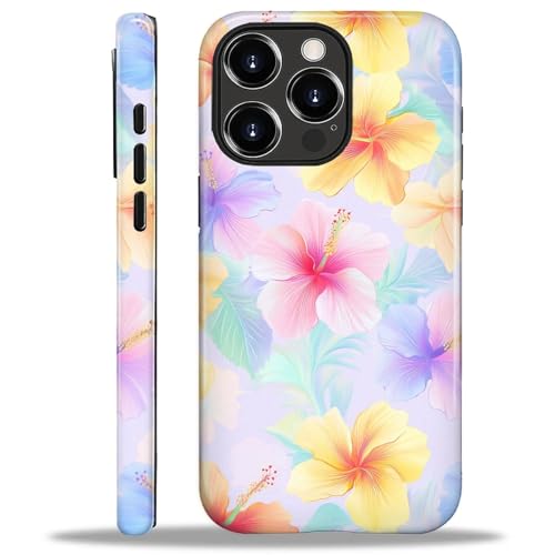 Coque iPhone 16 Pro CARLOCA transparente avec motif de plantes et fleurs colorées