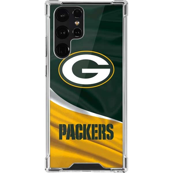 Skinit Clear Phone Case Compatible with Galaxy S22 Ultra - Officially Licensed NFL Green Bay Packers Design