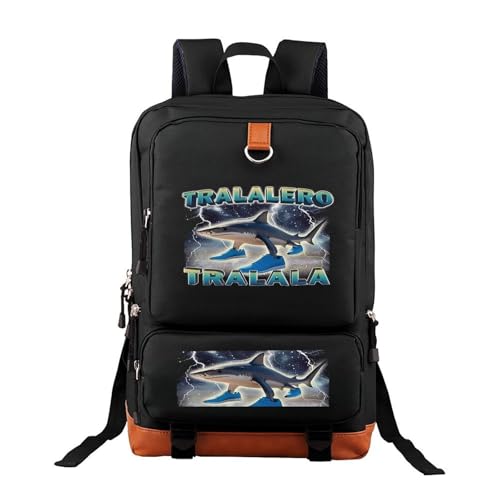 Tralalero-Tralala Backpack Travel Laptop Backpack for Women & Men College Backpack Black-style