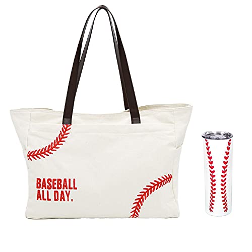 Baseball Handbag & 5D Print Baseball Skinny Tumbler Packets (white, x-large)