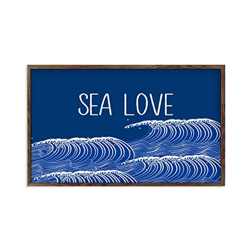 Panneau mural en bois rustique de 30,5 x 55,9 cm encadré pour décoration de cuisine et chambre