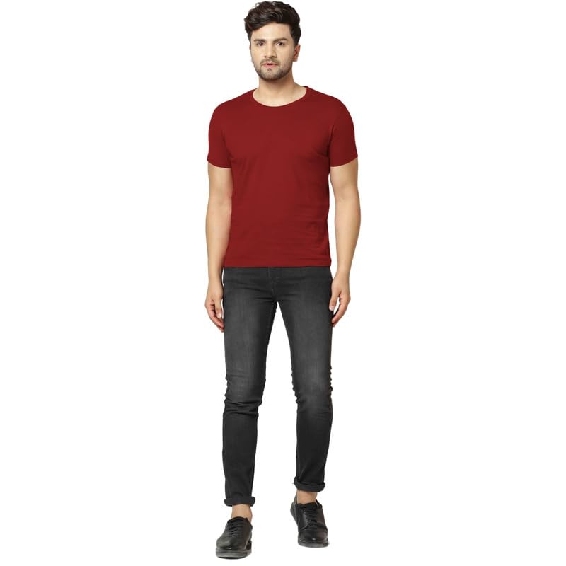 Image of T Shirt For Man | Men T-Shirts | Tshirt For Man Solid Cotton Blend Half Sleeve Regular Men Round Neck Tshirts | T-Shirts | Stylish | Gym Wear For Workout | T-Shirt | Crew Neck | Multi-Colored