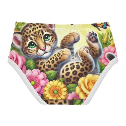 Flower Toddler Underwear Custom 2t Cotton Panties for Girl Cute Leopard Butterfly Floral Yellow Briefs Undies Kids2