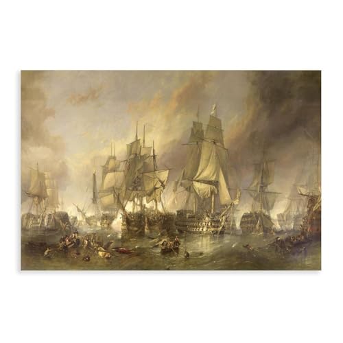 Toile Battle of Trafalgar Stanfield pour créer un salon style marin