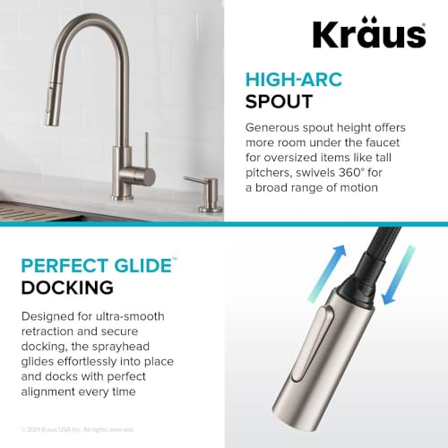 KRAUS Spot Free Stainless Steel 16 in Pull Down Kitchen Faucet KPF-3104SFS - image 9