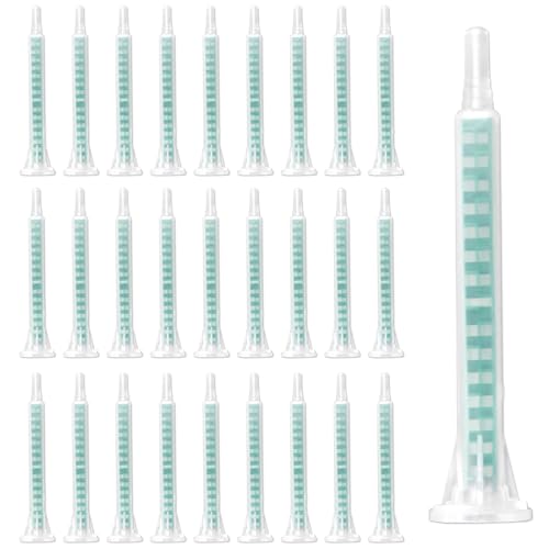 50 Pcs FMA06-16 Boquilla De Mezcla De Epoxi Tubo de Mezcla Plástico para Pegamento AB para Aplicador de Pistola Adhesiva, Mezclador Estático, Punta de Mezcla de Resina Plástica