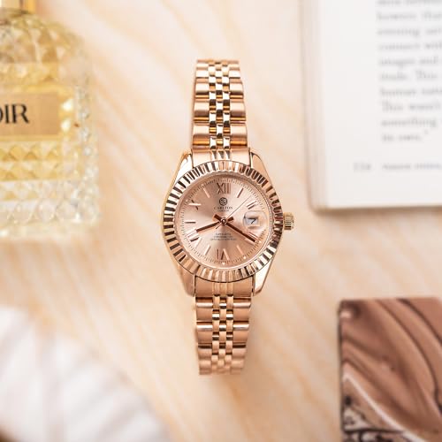 Image of Carlton London Harper Women Analog Watch, Round Dial, Stainless Steel Strap, Quartz Movement, Rose Gold Finish, 30M Water Resistant |