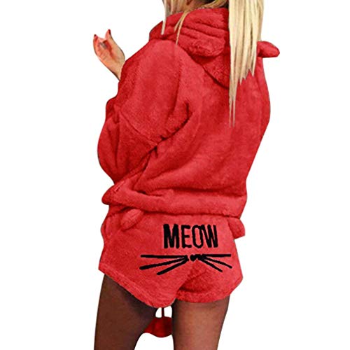 Minetom Femmes Automne Hiver Ensemble De Deux Pièces Pyjamas Chaud Corail Velours Vêtements De...