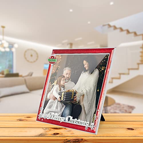 Guoer 2022 Merry Christmas Decorations Family Picture Frame 8X10 Inch Snowflake Christmas Metal Photo Display Photo Frames With High Definition Glass Front Gift Ideas Tabletop Home Decorative (Lantern) #TOP6