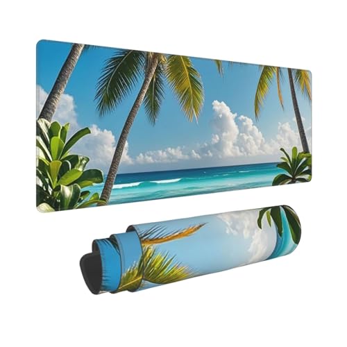 Grand tapis de souris de jeu XXL 80x30cm antidérapant avec bords cousus