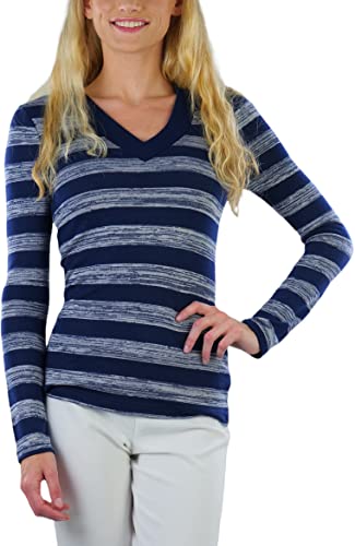 Image of ToBeInStyle Women's Classic Long Sleeve V-Neck Pullover Sweater