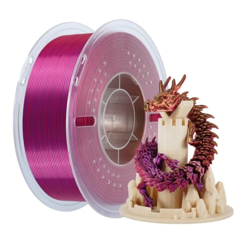 Image of Kingroon PLA Filament, Multicolor Silk PLA Filament, Tri Color 3D Printer Filament, 1.75 mm, Dimensional Accuracy + /- 0.03 mm, 1kg Spool(2.2lbs), Red Gold Purple