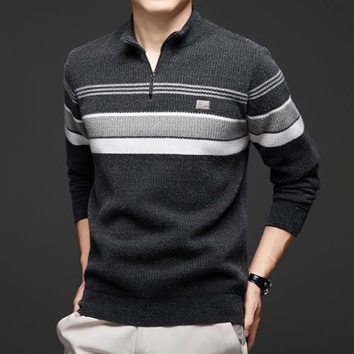 Pull à rayures homme zippé idéal pour vos sorties de week-end décontracté