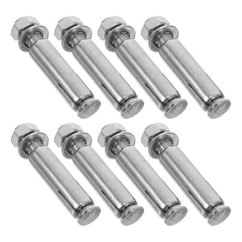 Ciieeo 8pcs M8 X 60mm Stainless Steel Expansion Bolts Concrete Wall Fastening Screws Heavy-Duty Steel Expansion Screws with Hex Sleeve Anchor for Industrial and Construction Use