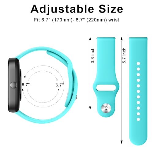 Image of Tobfit 22mm Watch Band Strap with Rust Free Button Compatible with Noise ColorFit Ultra /Ultra 2, Vision, Caliber, Pro 3 (Watch Not Included), Soft Smartwatch Straps for Men & Women