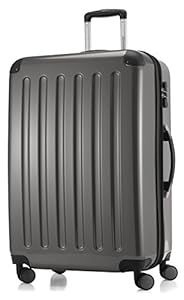 HAUPTSTADTKOFFER Alex - Großer Hartschalen-Koffer, 4 Doppel-Rollen, Trolley, Rollkoffer, Reisekoffer, Volumenerweiterung, 75 cm, 119 Liter, Titan