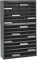 Safco Products 9231BLR E-Z Stor Literature Organizer, 60 Letter Size Compartments, Black