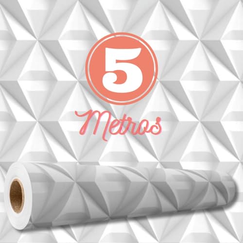 Papel De Parede Adesivo 5m x 45cm Lavável 3d (Geométrico)