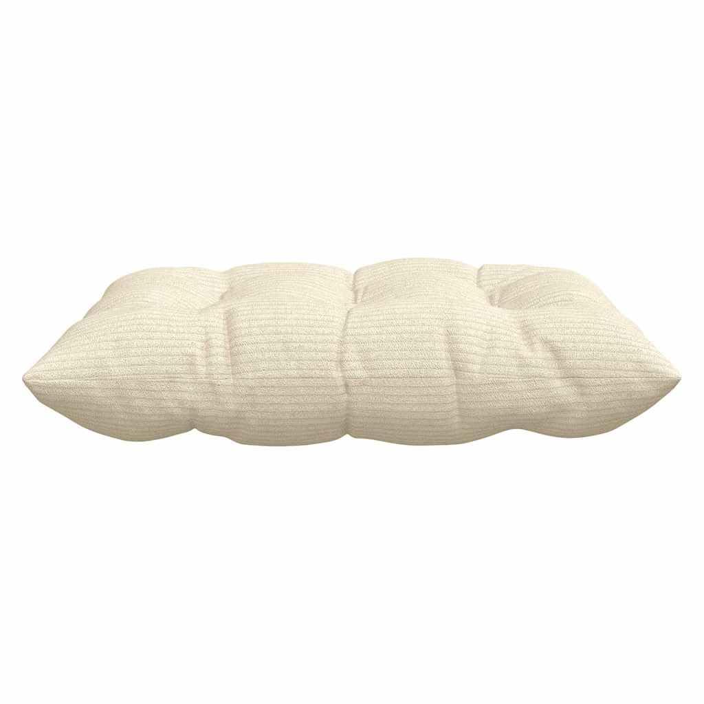 Sitzkissen 4er Set Elfenbein Cordgewebe 40x40x6 cm waschbar mit stabilen Bändern geeignet für Esszimmer, Gartenstuhl, Balkon, Arbeitszimmer vielseitige Verwendung mit rutschfester Unterseite
