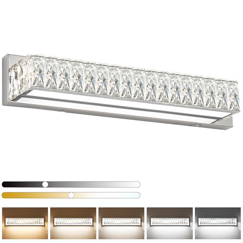 ZUZITO Crystal Vanity Lights for Bathroom 18W LED Bathroom Light