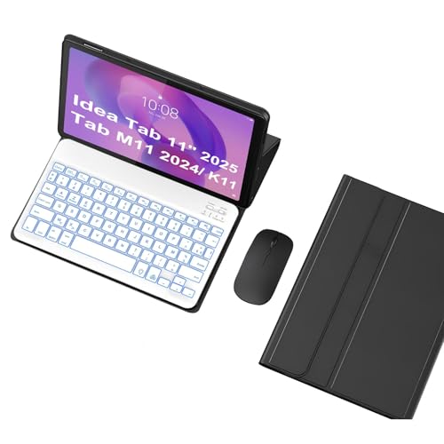 Lenovo Idea Tab 11'' 2025/ Tab M11 2024/ K11 (TB336FU/TB330FU) �p�L�[�{�[�h�P�[�X�A���E���}�O�l�b�g���o�b�N���C�g�t��Bluetooth�L�[�{�[�h,��
