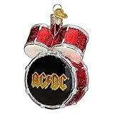 Old World Christmas AC/DC Drum Set Glass Hanging Ornament