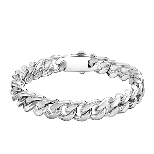 Pulsera Ahiller de Acero Inoxidable con Eslabones Cubanos para Hombre miniatura 1
