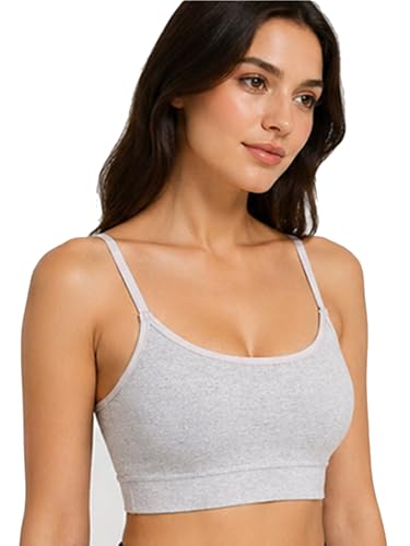 Image of Women Cotton Sports Bra with Removable Pads | Adjustable Straps | Non-Wired Padded Everyday Bra | Comfortable Yoga, Gym, Bra (Size 28 to 34)