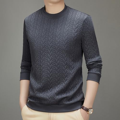 Pull de pêcheur texturé haut de gamme en maille classique torsadée grise