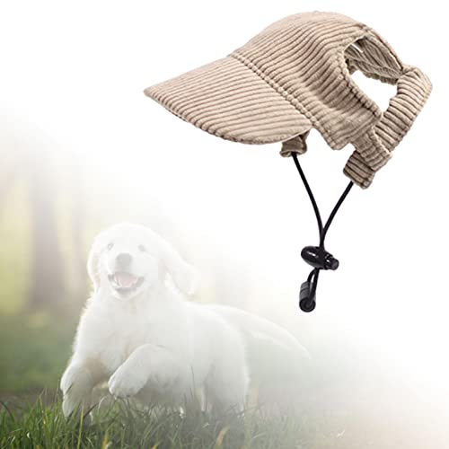 Colcolo Hunde-Schirmmütze, Haustier-Sporthut und Verstellbarer Riemen, Sommer-Reisehut, modische Hunde-Sonnenhut, Haustier-Outdoor-Kappen für kleine Hunde, Khaki XS