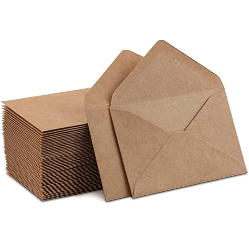 WAIZHIUA Sobres de Papel Kraft Vintage│100 Piezas Sobres Marrones Reciclados 135 x 185mm│Alta Calidad 140gsm│para Tarjetas de Felicitación Boda Invitaciones Cumpleaños