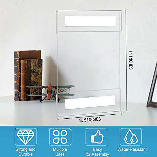 Coymos Acrylic Sign Holder 8.5 X 11 Wall Mount 12 Pack With Double Sided Adhesive Tape Plexiglass Clear Plastic Sign Holder For Display Ads, Poster, Promotions, Restaurants, Office, No Drilling #TOP5