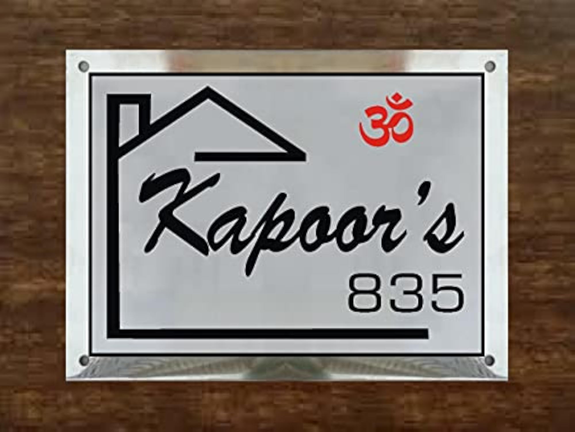 Customized Stainless Steel Name Plates for Home, Elegant Design