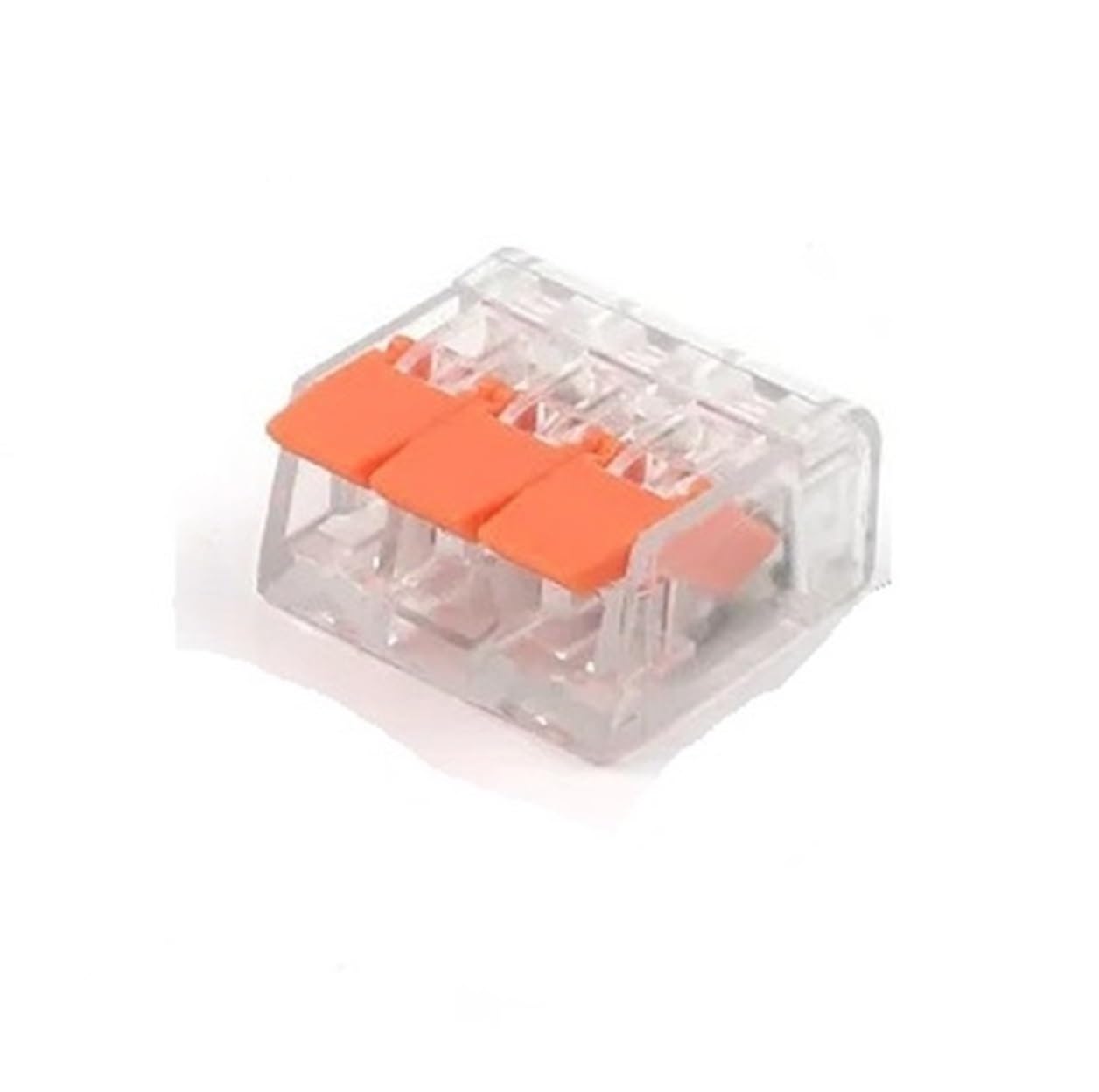 Universal Compact Wiring Splicing Conector 25/50/100PCS Orange Lever Wire Connector 2/3/4/5 Pin Compact Conductor Push-in Terminal Block Fast Cable Splicing Connector(Orange 414,100PCS)