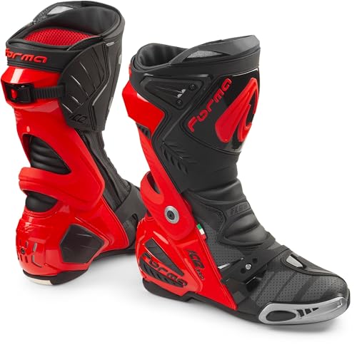 Forma Ice Pro Flow Stivali da motocicletta, nero/rosso, 40